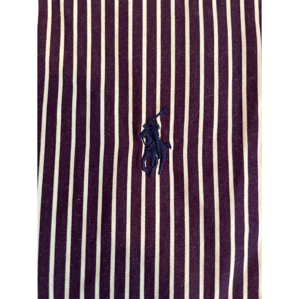 Ralph Lauren Men's Button Down 16.5 34/35 Purple Striped Classic Fit Shirt Pony - Picture 5 of 8